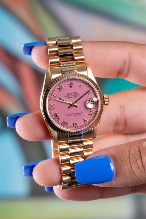 rolex watch pinky ring|pink dial Rolex watch.